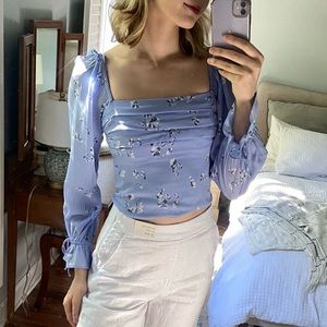 Abercrombie Blue Floral Blouse: NWOT